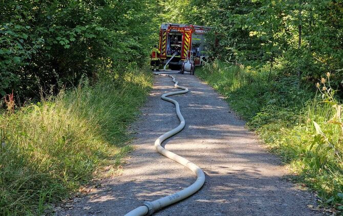 Waldbrand Nellmersbach Feuerwehr Mittwoch (03.08.)