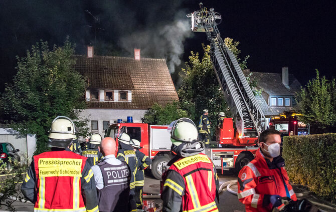 Brand, Untere Uferstr., Schorndorf, 11.08.2022.