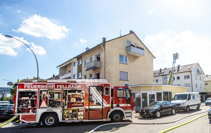 Brand im Dachgeschoss, Christofstr., Fellbach, 21.08.2022.