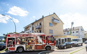 Brand im Dachgeschoss, Christofstr., Fellbach, 21.08.2022.