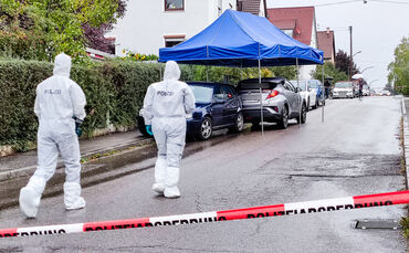 Tatortermittler in der Kleiststr., Fellbach, 02.10.2022.