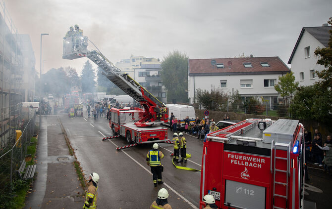 Feuerwehr Fellbach übt Ernstfall