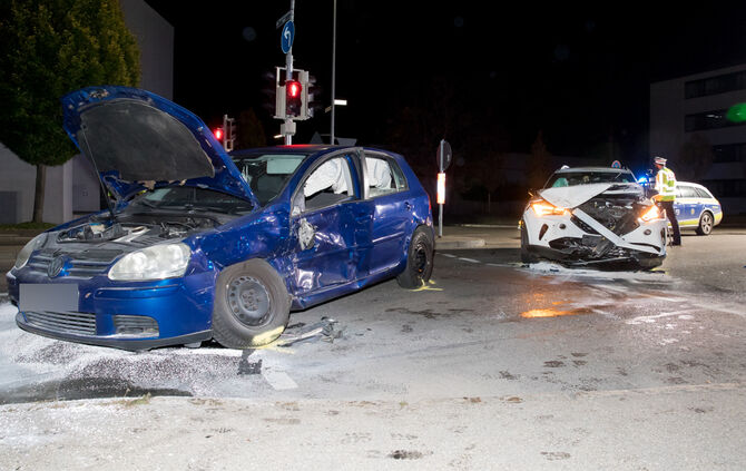 Unfall, Höhenstr. / Wilhelm-Pfitzer-Str., Fellbach, 29.10.2022.