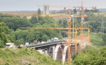 Backnang Neubau Murrtalbrücke Murrtalviadukt B14 Baustelle Stand 01.06.2010