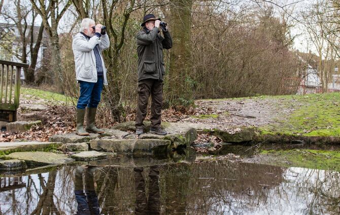 William Patrick und Horst Schlüter von NABU bei der Wasservögelzählung