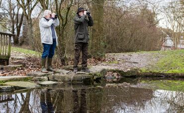 William Patrick und Horst Schlüter von NABU bei der Wasservögelzählung