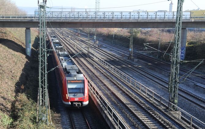 Bahnlinie zwischen Waiblingen und Fellbach