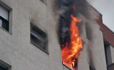 Korb Feuerwehr Brand Kleinheppach