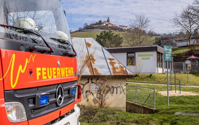 Brandgeruch im Kindergarten, In der Au, Winnenden-Baach, 16.03.2023.