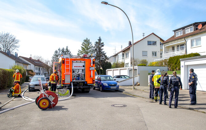 Zimmerbrand, Südstr., Backnang, 06.04.2023.
