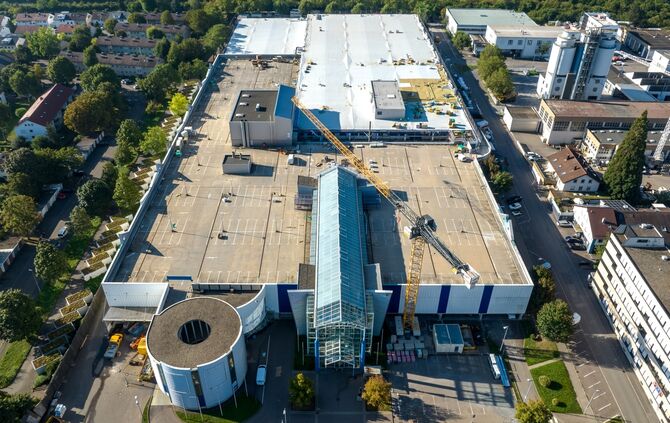 Luftbild Sanierung RemsPark, Waiblingen, 22.08.2023.