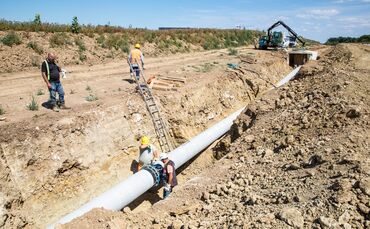 Baustelle Neckarenztalleitung ( Gaspipeline ) bei Sachsenheim, 06.08.2022.