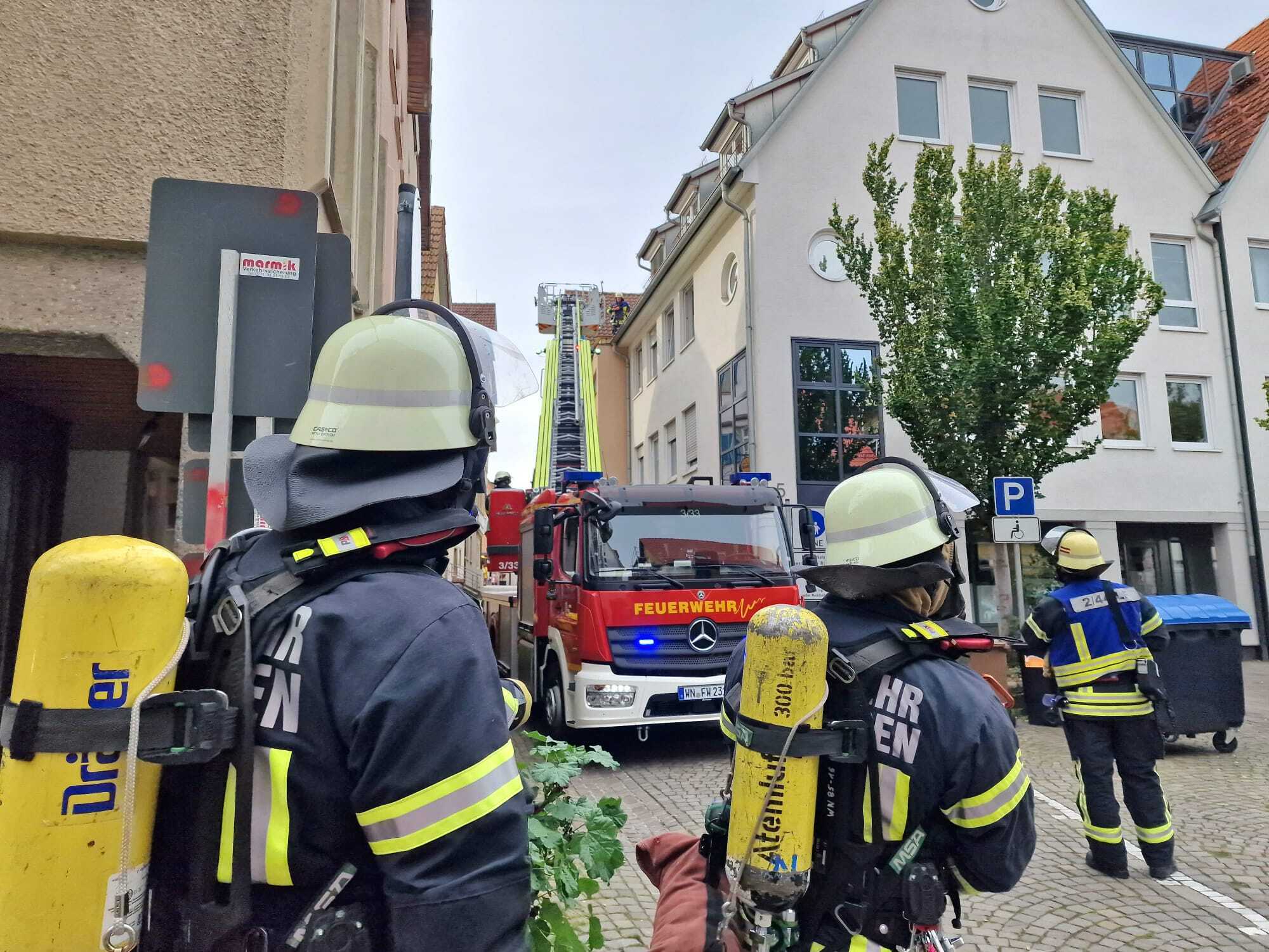 FeuerwehrEinsatz in der Innenstadt Winnenden am Dienstag Was ist