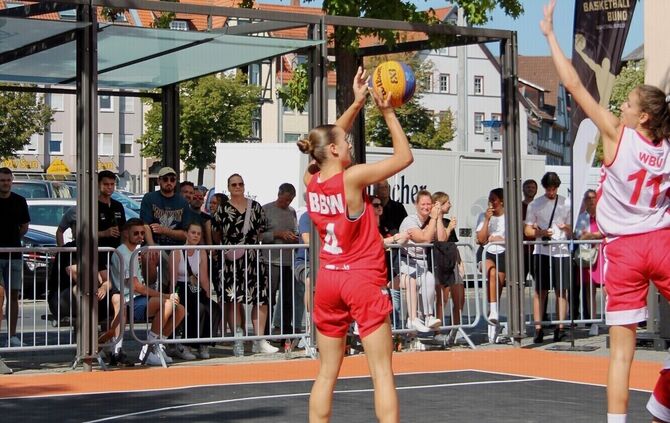 Paulina Reichenauer bei den deutschen Meisterschaften im 3x3-Basketball.