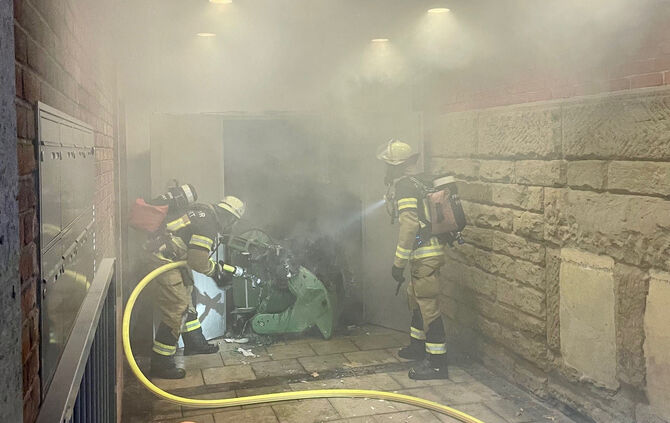 Brand Schwabstraße Mülleimer