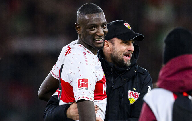 Ein starkes Duo – auch im neuen Jahr? VfB-Stürmer Serhou Guirassy (li.) und Trainer Sebastian Hoeneß.