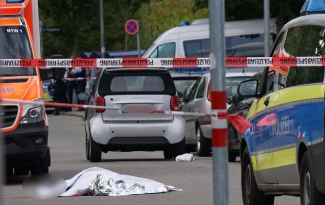 Tatort nach dem «Schwert-Mord» in Stuttgart