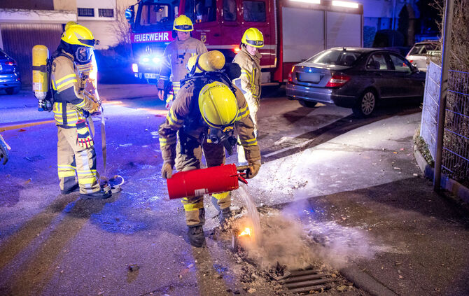 Einsätze der Feuerwehr in der Silvesternacht, 01.01.2024.