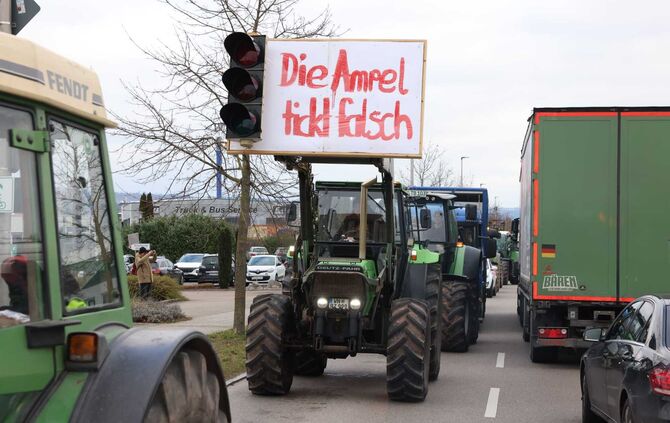 Traktoren in Backnang.