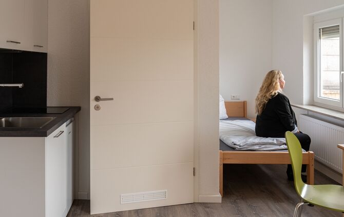 Zimmer der neuen Frauenpension in der Wilhelmstraße.