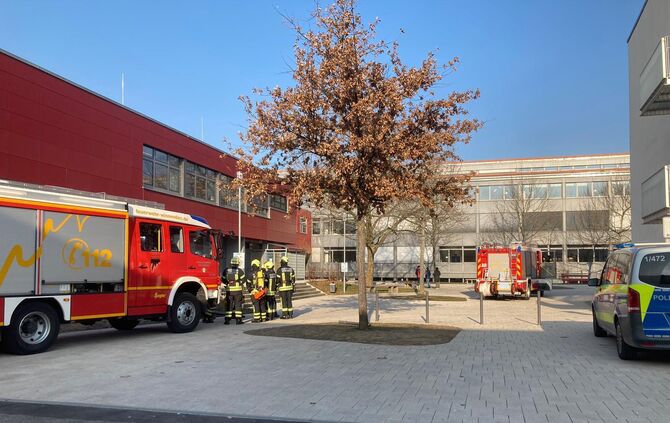 Feuerwehr-Einsatz am Georg-Büchner-Gymnasium in Winnenden.