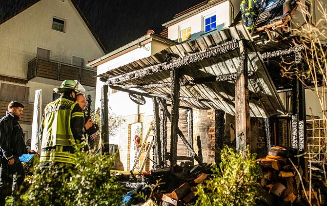 Schuppenbrand, Schwanfeld, Plüderhausen, 25.01.2024.