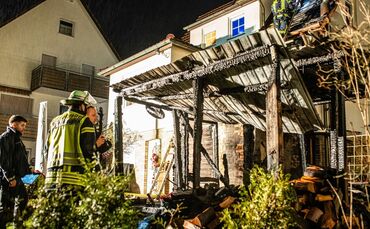 Schuppenbrand, Schwanfeld, Plüderhausen, 25.01.2024.