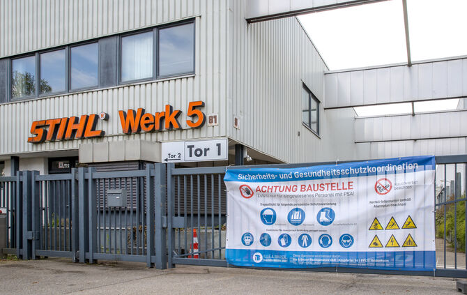 Abbruchbeginn Stihl-Werk 5, Mörikestr., Ludwigsburg, 26.04.2023.