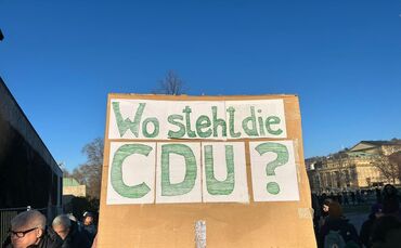 cdu demo suttgart rechtsextremismus protest demonstration afd schild