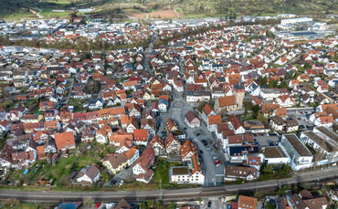 Luftbild: Ortsmitte Winterbach, 24.02.2024.