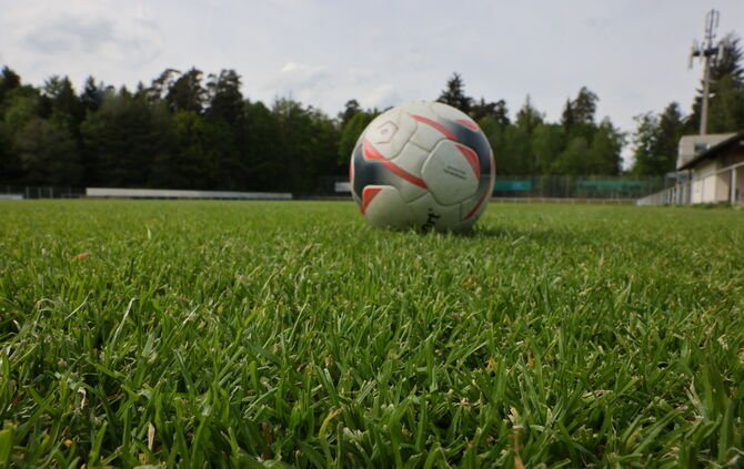 Fußball Rasen Sportplatz Symbol Symbolfoto