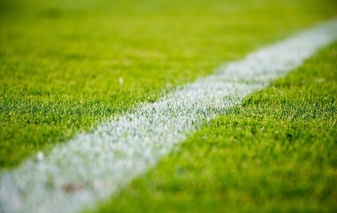 Fußball Rasen Sportplatz Symbol Symbolfoto