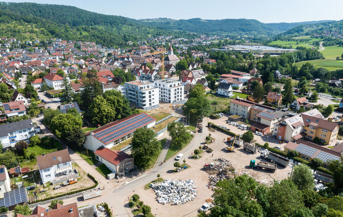 Hochwasserlage: Müllumschlagplatz Bronnwiesenweg Rudersberg, 08.06.2024.
