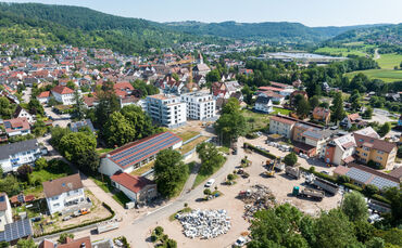 Hochwasserlage: Müllumschlagplatz Bronnwiesenweg Rudersberg, 08.06.2024.