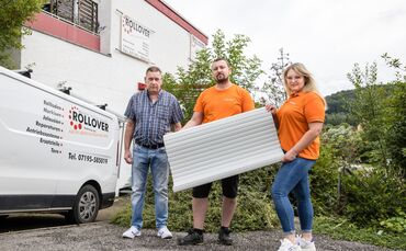 Die Firma Rollover beendet ihren Betrieb nach dem Hochwasser: v.l. Sven Enkelmann, Maximilian Richter und Katharina Trazin, Winn