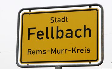 Fellbach Ortsschild Symbolbild