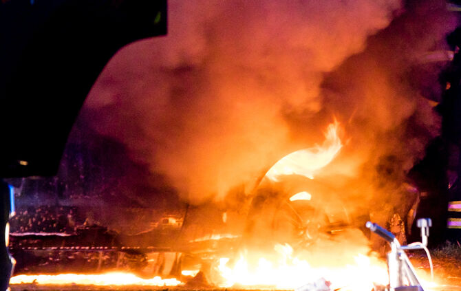 Autobrand, Albertviller Straße, Winnendenh, 10.05.2020.