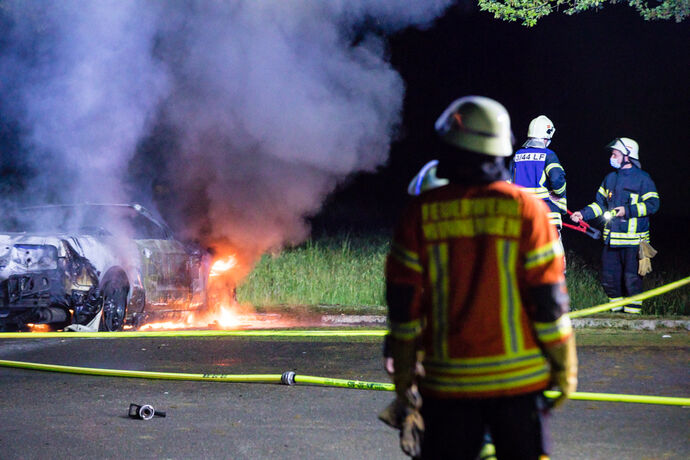 Autobrand, Albertviller Straße, Winnendenh, 10.05.2020.
