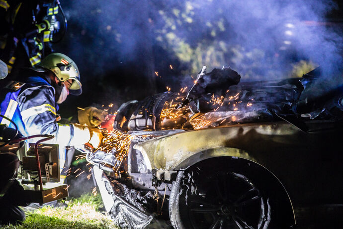 Autobrand, Albertviller Straße, Winnendenh, 10.05.2020.