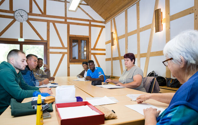 Der Förderverein Alte Kelter e.V. bietet kostenloses Deutsch-Training für Erwachsene an, Winnenden, 10.09.2024.