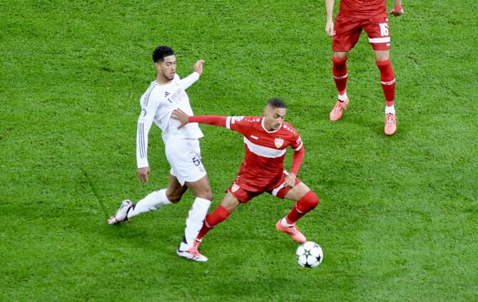 VfB-Mittelfeldspieler Enzo Millot im Spiel gegen Real Madrid