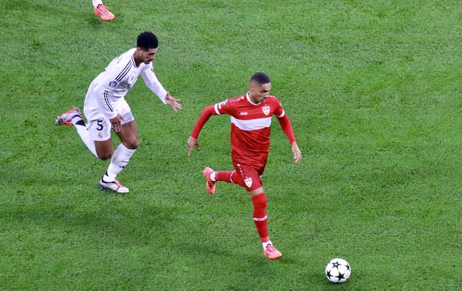VfB-Mittelfeldspieler Enzo Millot im Spiel gegen Real Madrid