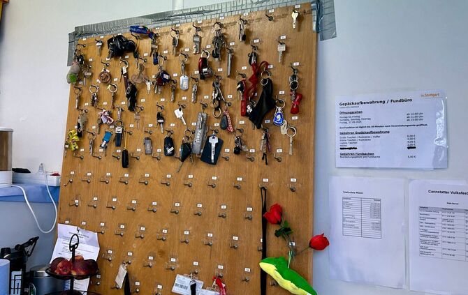 Das Schlüsselbrett im Fundbüro