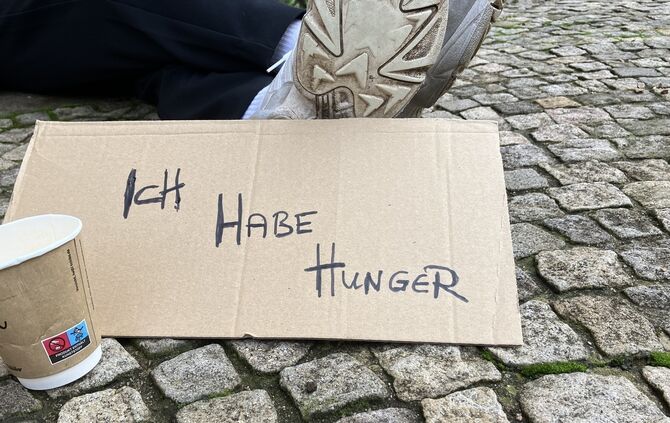Betteln in der Stadt