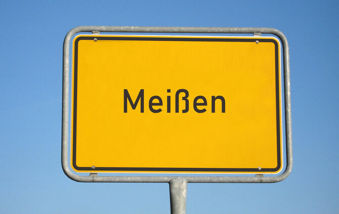 Ortsschild Meißen
