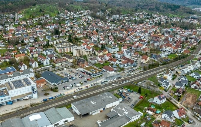 Luftbild Plüderhausen, 29.03.2023.