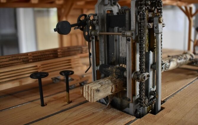 Modell der Sägemühle Heinlesmühle im Museum Welzheim