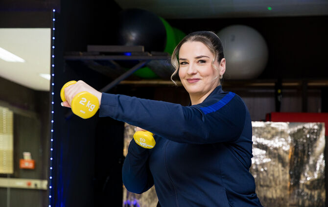 Yasemin Barry betreibt in Urbach ein Fitnessstudio für Frauen, 10.01.2025.