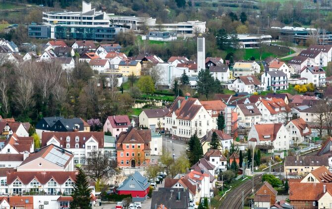 Luftbild Plüderhausen, 29.03.2023.