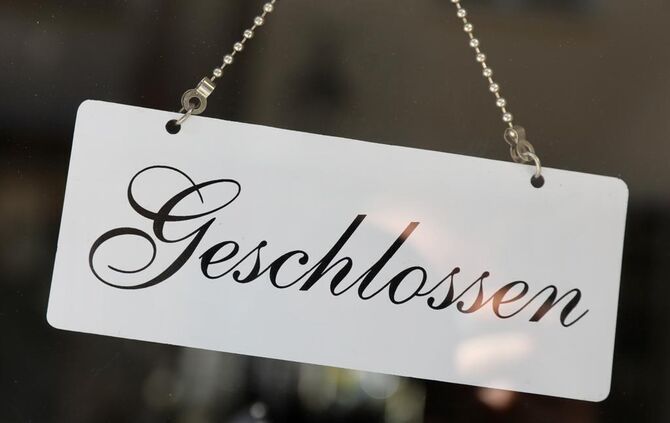 Geschlossen Schild Laden Lockdown Symbol symbolbild symbolfoto